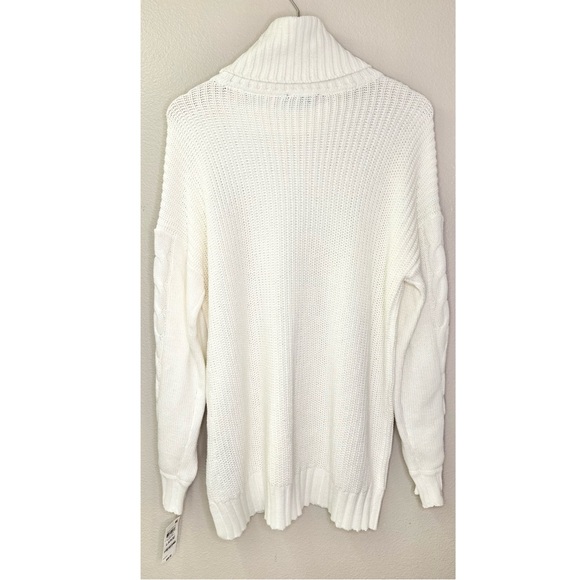 NWT INC International Concepts Cream Turtleneck Cable Knit Rhinestone Sweater - Picture 8 of 10
